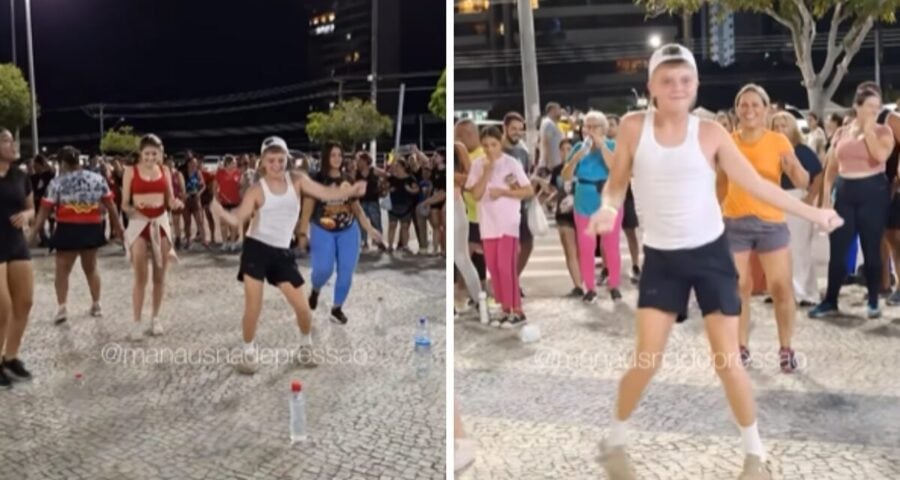 Gringo viraliza dançando na Ponta Negra - Vídeo: Instagram/@manausnadepressao