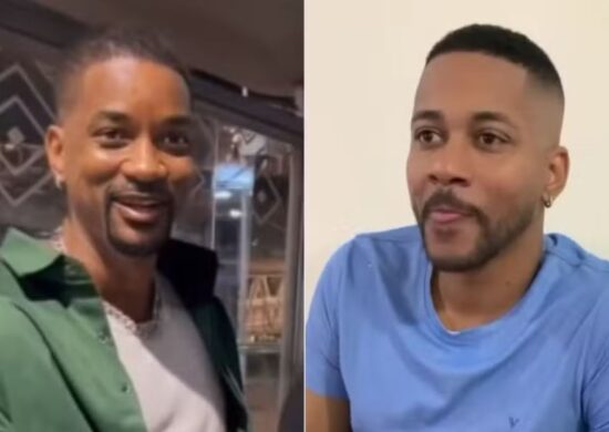 Naio como Will Smith da Bahia à esquerda, e sem filtro à direita. Imagem: Reprodução/Instagarm