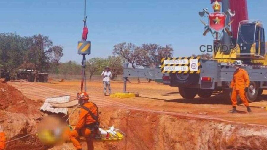 Acidente com trabalhador na Asa Sul - Foto: Reprodução