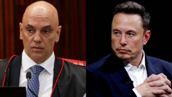 Alexandre de Moraes e Elon Musk estão em conflito desde o ano passado. Foto: Reprodução/Internet