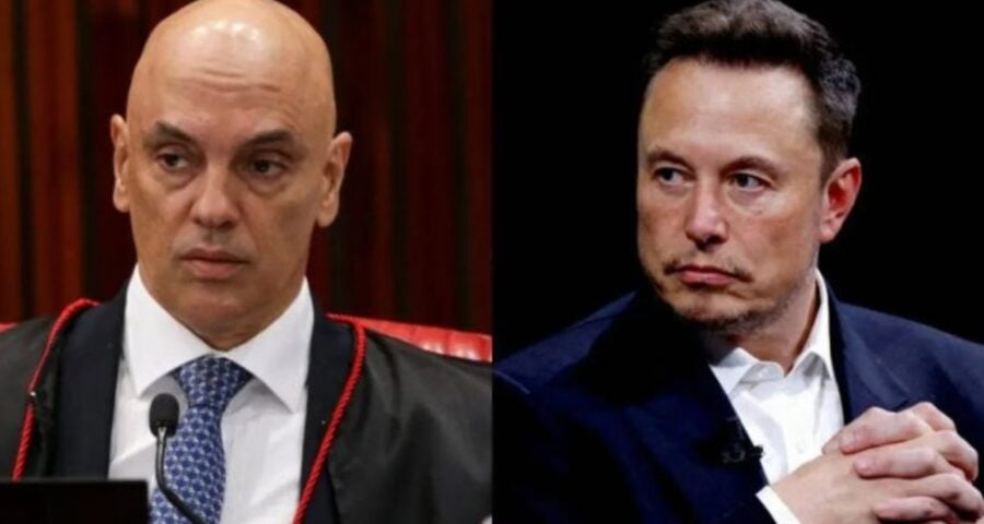 Alexandre de Moraes e Elon Musk estão em conflito desde o ano passado. Foto: Reprodução/Internet