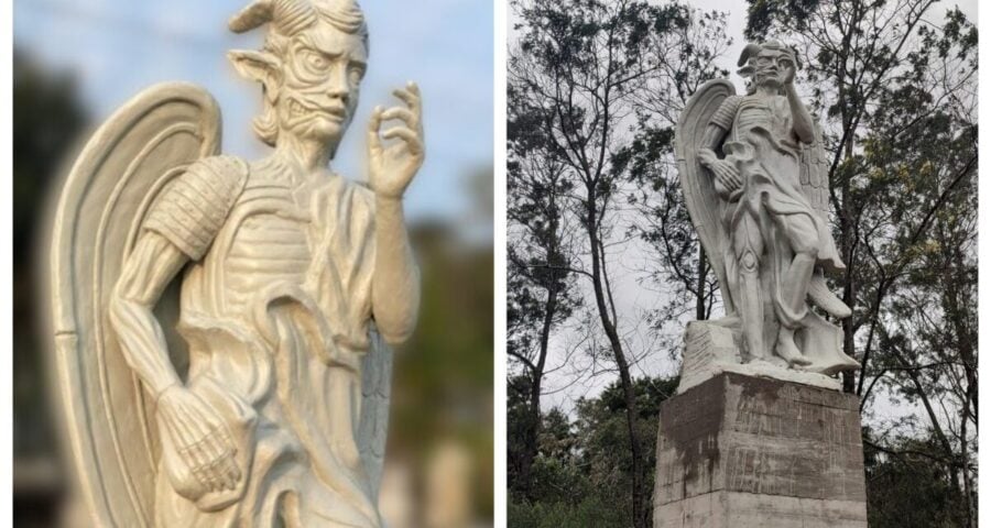 A estátua de Lúcifer possui mais de cinco metros - Foto: Divulgação/NOL