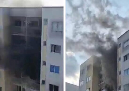 Ainda não se sabe o que provocou o fogo no apartamento - Foto: Reprodução/WhatsApp