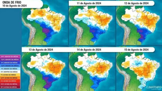 Onda de frio no Brasil deve se intensificar na próxima semana - Foto: ClimaTempo