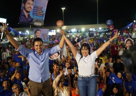 Janad Valcari, candidata à prefeita de Palmas, e seu vice, Pedro Cardoso - Foto: Eduardo Lago