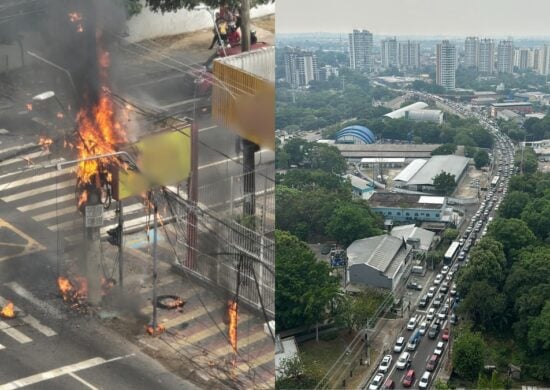 O incêndio afetou o trânsito das principais avenidas de Manaus. Foto: Reprodução Internet/X