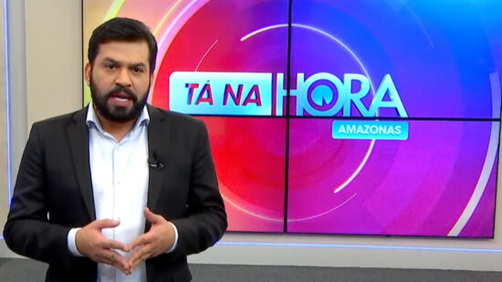 Apresentador do Jornal Tá na Hora, Bruno Fonseca. Foto: Reprodução/TV Norte Amazonas