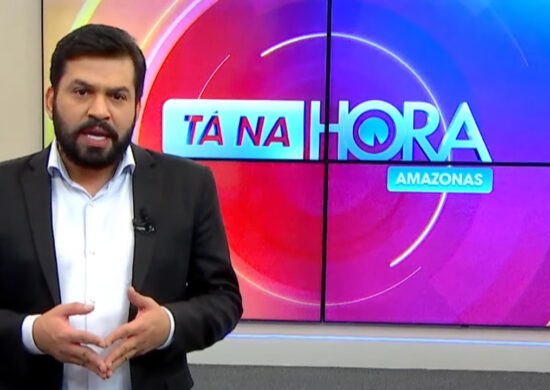 Apresentador do Jornal Tá na Hora, Bruno Fonseca. Foto: Reprodução/TV Norte Amazonas