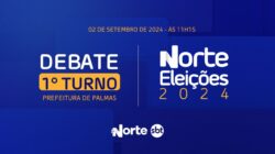 Os quatro candidatos à Prefeitura de Palmas participam do debate - Foto: TV Norte Tocantins