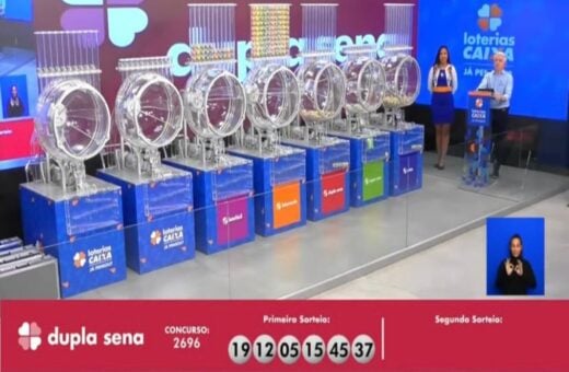 Dupla Sena de hoje, segunda-feira (05/08), concurso 2697; prêmio chega a R$ 8,8 milhões. Reprodução: Canal Youtube Caixa