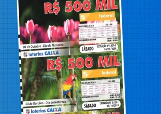 Loteria Federal de hoje, quarta-feira (28/08), concurso 5896; prêmio chega a R$ 500 mil