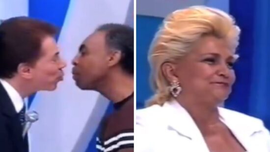 Silvio Santos deu selinho em Gilberto Gil durante o Teleton - Foto: Redes Sociais