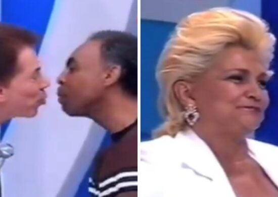 Silvio Santos deu selinho em Gilberto Gil durante o Teleton - Foto: Redes Sociais