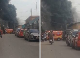 Incêndio atinge fábrica em Manaus - Foto: Reprodução/WhatsApp