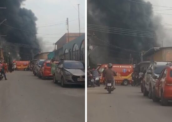 Incêndio atinge fábrica em Manaus - Foto: Reprodução/WhatsApp