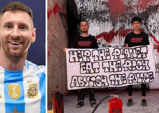 Mansão de Messi em Ibiza é palco de protesto - Foto: Reprodução/Instagram/@messi e @futurovegetal