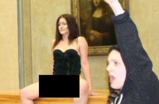 Mulher dança nua em frente à "monalisa" - Foto: Reprodução/Redes Sociais