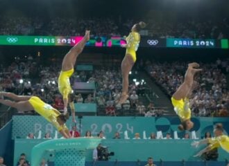 Rebeca Andrade brilha em salto nas Olimpíadas 2024 - Foto: Reprodução/Globo