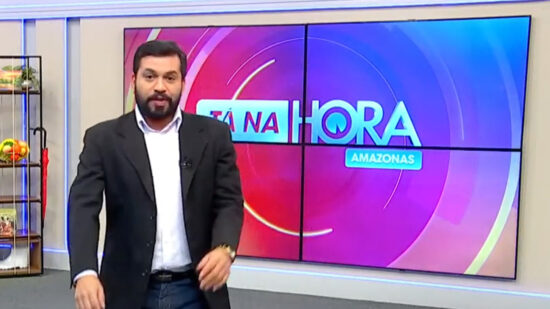 Apresentador do Jornal Tá na Hora, Bruno Fonseca. Foto: Reprodução/TV Norte Amazonas