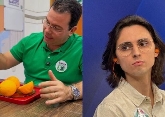 Amom Mandel "deu de presente" uma laranja para Wilker. Foto: Reprodução Internet