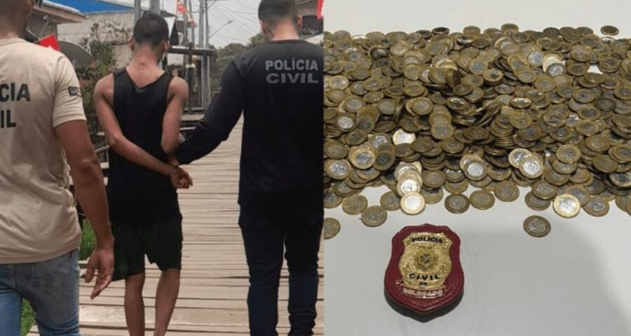 O homem furtou R$ 1.600 em moedas e outros produtos em Eirunepé