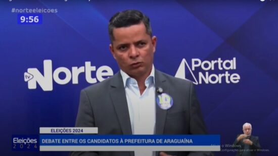 Candidato concluiu entrevista deixando suas considerações finais - Foto: Reprodução/TV Norte Tocantins