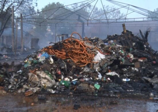 como ficou galpao apos incêndio