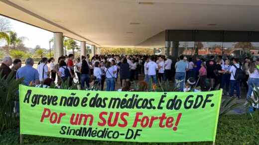 Greve de profissionais da saúde do DF - Foto: Reprodução/SindMédico-DF