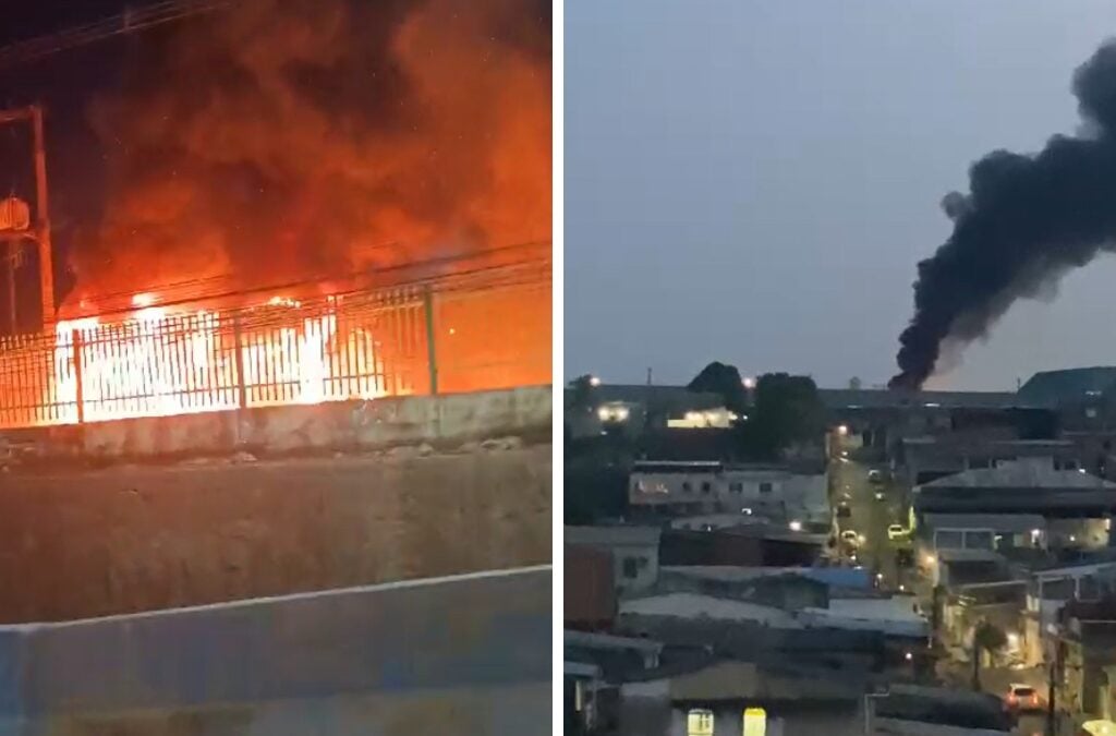 Incêndio em garagem de ônibus em Manaus - Foto: Reprodução/Redes sociais