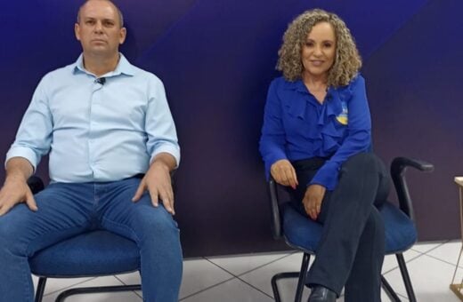 Os candidatos Cristianos Pisoni e Josi Nunes participaram do debate da TV Norte Tocantins - Foto: Parsonda Coelho/TV Norte Tocantins