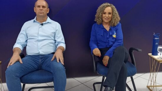 Os candidatos Cristianos Pisoni e Josi Nunes participaram do debate da TV Norte Tocantins - Foto: Parsonda Coelho/TV Norte Tocantins