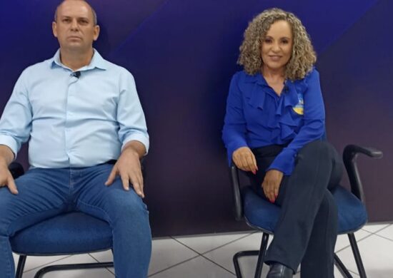 Os candidatos Cristianos Pisoni e Josi Nunes participaram do debate da TV Norte Tocantins - Foto: Parsonda Coelho/TV Norte Tocantins