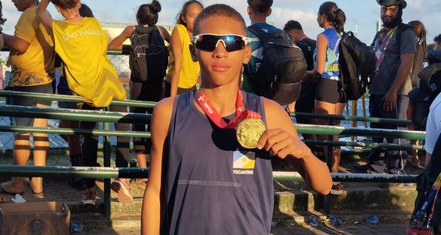 Estudante-atleta Karl Marx conquistou medalha de ouro na prova de 150 m, na Série Prata - Foto: Seduc/Governo do Tocantins