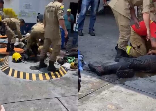 Três pessoas caem dentro de tanque de combustível em posto de gasolina no Acre nesta quinta-feira (26). Foto: Reprodução