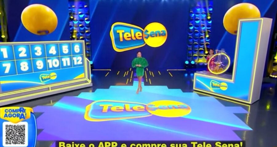 Números da tele sena sendo sorteados