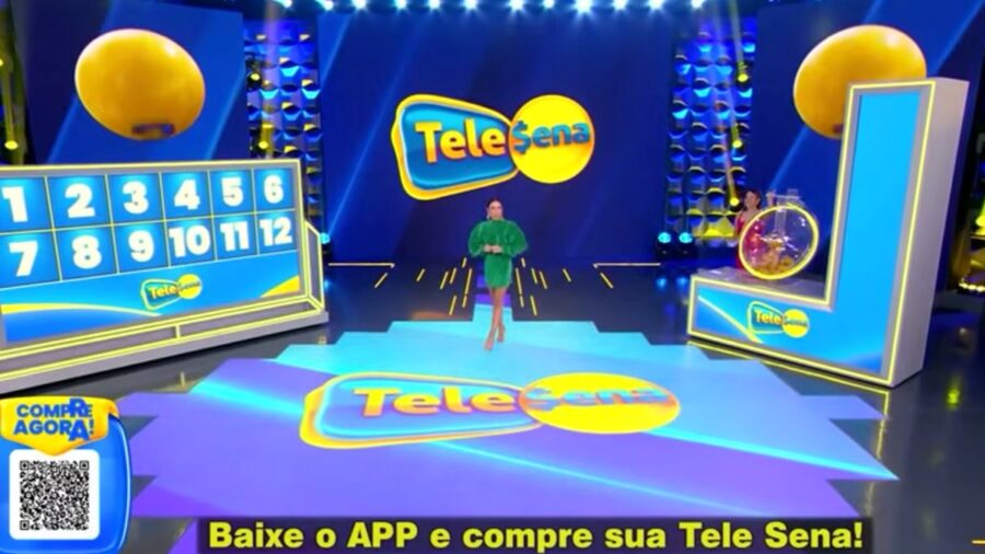 Números da tele sena sendo sorteados