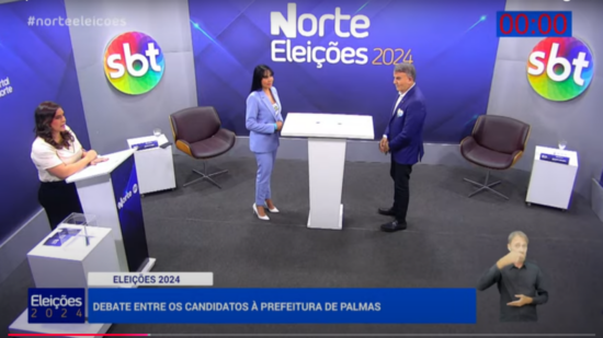 Candidatos participaram do debate da TV Norte Tocantins nesta segunda-feira (21) - Foto: Reprodução/TV Norte Tocantins