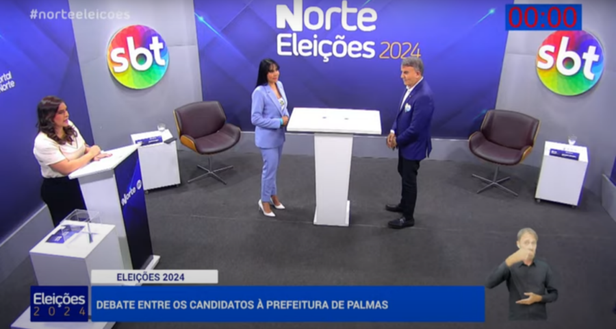 Candidatos participaram do debate da TV Norte Tocantins nesta segunda-feira (21) - Foto: Reprodução/TV Norte Tocantins