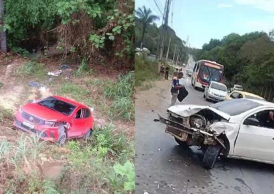 Acidente na AM-010 carro cai em barranco