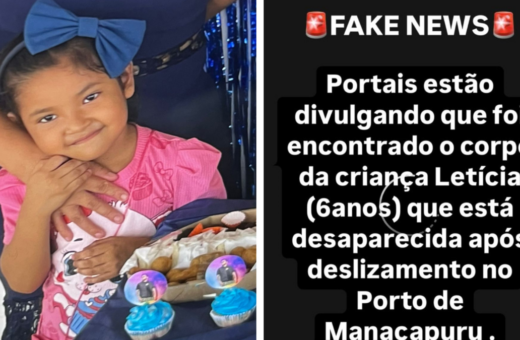 Familiares de criança são vítimas de fake news após tragédia em Manacapuru - Foto: Reprodução