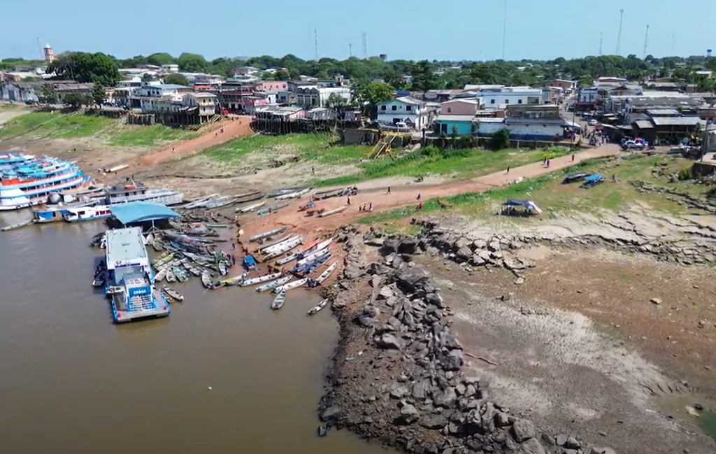 rio Amazonas em Itacoatiara também sofre com a seca - Foto: Divulgação