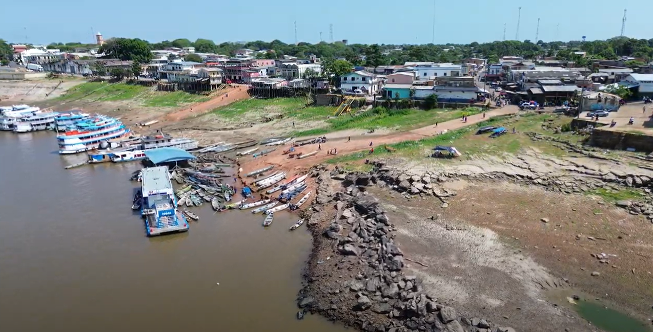 rio Amazonas em Itacoatiara também sofre com a seca - Foto: Divulgação