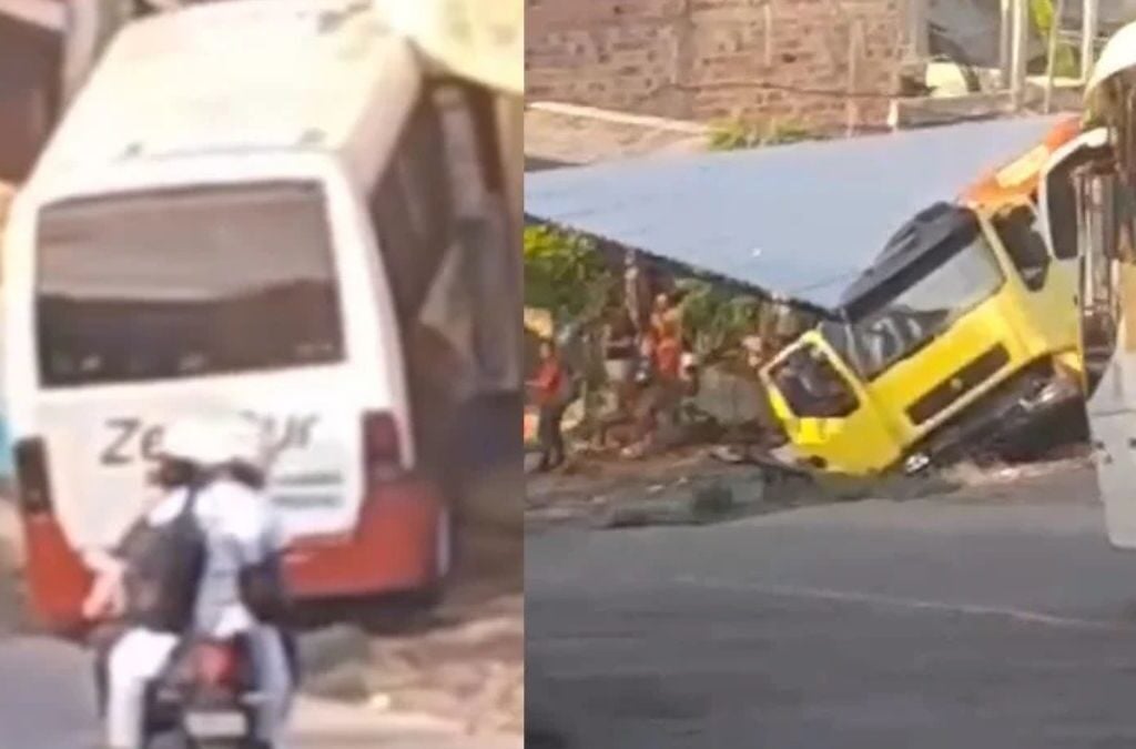 Motorista de micro-ônibus perde controle e invade casa