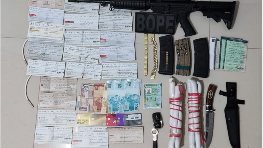 Operação resultou na apreensão de dinheiro, armas, cheques e munições - Foto: Ascom PMTO