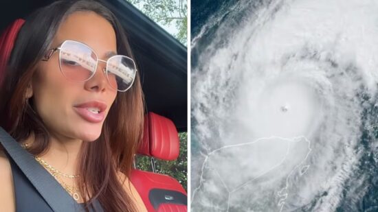 Anitta decide permanecer em cidade mesmo com vinda de furacão Milton - Foto: Reprodução/Instagram/@noaa