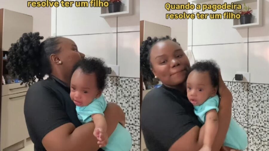 VÍDEO: Bebê pagodeira viraliza ao parar de chorar ao som de Zeca Pagodinho. Foto: Reprodução Instagram/@albaropaula