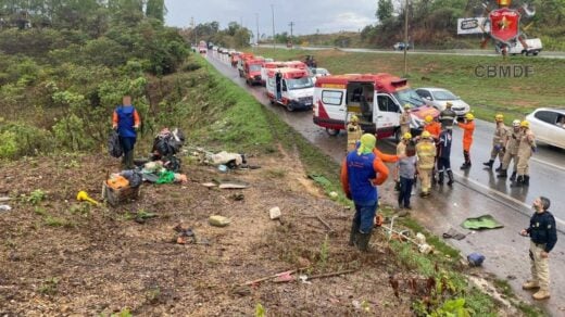 DF: atropelamento na BR 070 deixa quatro trabalhadores feridos