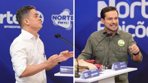 David Almeida e Alberto Neto se encontram no debate do 2º turno para prefeito de Manaus -Foto: Portal Norte