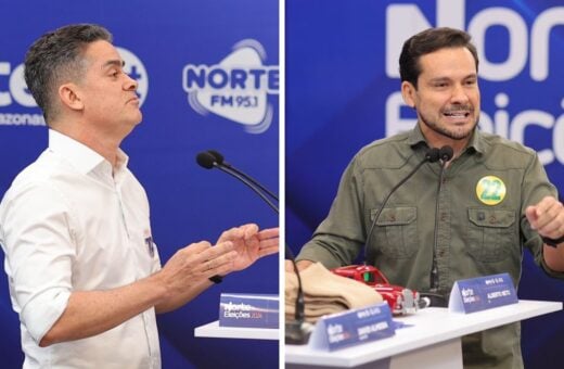 David Almeida e Alberto Neto se encontram no debate do 2º turno para prefeito de Manaus -Foto: Portal Norte