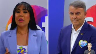 Os candidatos concorrem à Prefeitura de Palmas no segundo turno e apresentam suas propostas no debate da TV Norte. Foto: Reprodução TV Norte